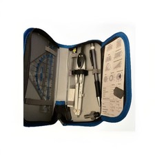 DynaTech Zirkelset Geometrieset 12-Teilig mit Zirkel, Geodreieck, Lineal im Etui