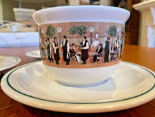 Dining Out Kellnerszene Kaffee/Teetassen Eschenbach Porzellan Germany