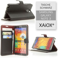 Samsung Galaxy Note 3 N9000 Luxus Wallet Flip Case Handy Tasche Hülle - schwarz