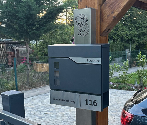 Moderner briefkasten anthrazit - briefkasten,