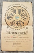 Seltenes Ehrendiplom - Bayerischer Industriellen Verband München 1918 Urkunde