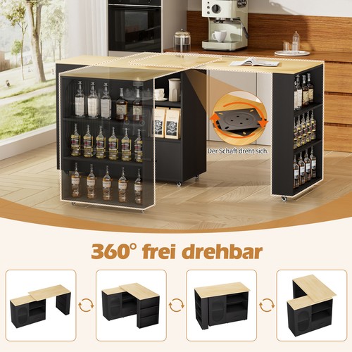 Bartisch ausziehbar 360 - bartisch,, 360°