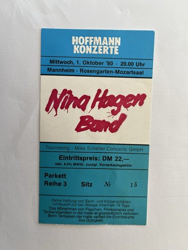 Alte konzertkarte ticket nina - alte,