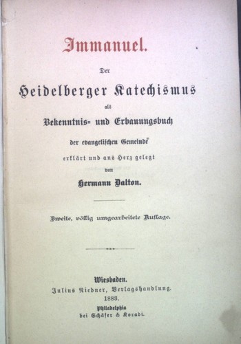 Immanuel der heidelberger - immanuel:,
