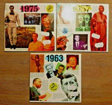 Konvolut 3 Geburtstagskarten, 1957, 1963, 1975, Musik CD, Chart Hits, Musikkarte