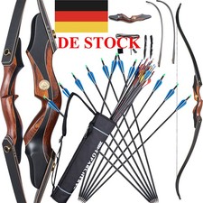 60" 25-50lbs Bogenschießen Takedown Recurve Bogen Und Pfeile Set Für Jagd Ziel