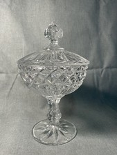 Bohemia Kristall Bonbonniere mit Deckel 1960er Jahre, 24 cm, 24 % PbO