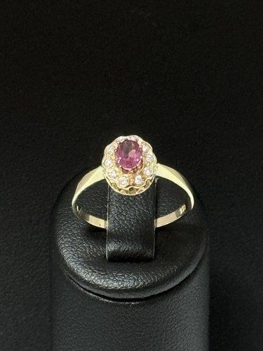 Goldring mit granat und - mit,