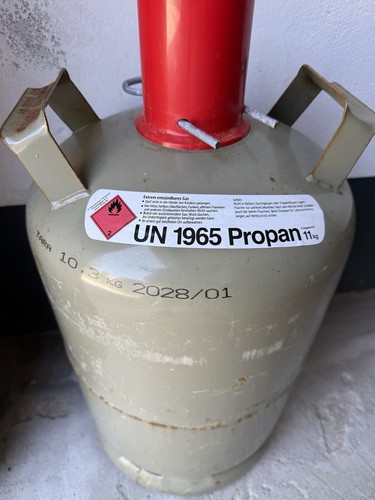 Gasflasche stahl grau 11kg - grau,