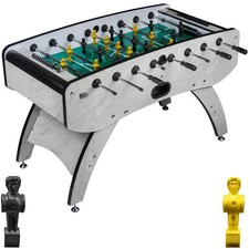 Fußball Tischkicker Design Weiss grünes Spielfeld Figuren Schwarz Gelb 80kg