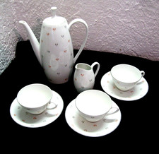 Vintage Arzberg Form 2025: Kaffeekanne, Milchkännchen, Tassen Dekor orange grau