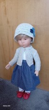 Puppenkleidung 3 Teile Rock, Jacke, Haube für die Käthe Kruse  Puppe 1 43 cm