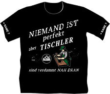 T-Shirt Holzbau Tischler Schreiner Bedruckte Arbeitsbekleidung Logo Wunschname