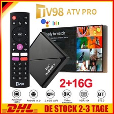 TV98 TV Stick Android 14 ATV WiFi Smart HD 8K 3D TV Box Media Player 2GB+16GB