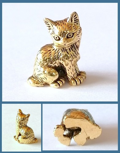 Messing figur kätzchen katze - kätzchen,