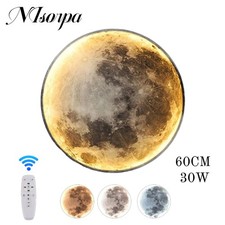 60CM LED Deckenleuchte Dimmbar Mit Fernbedienung,Modern Art Deco Mond Lampe