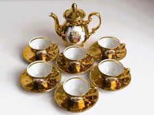 Bavaria Kronester Gold Porzellan Set 6 Personen 1950-69 Perfekt Zustand Vintage