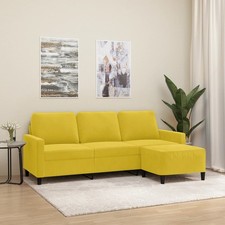 3-Sitzer-Sofa mit Hocker Samt Liegesofa Polstersofa Sessel Relaxsofa Loungesofa