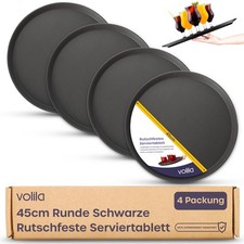 Schwarzes Rundtablett - 45cm