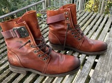 Stiefel Fly London 41 braun Lederschuhe Boots   Schnürstiefel Vintage 