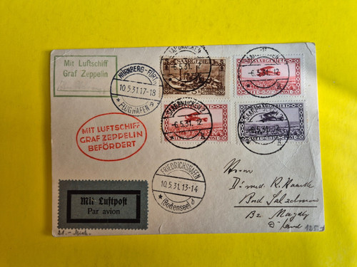 Postkarte mit sondermarken - sondermarken, und