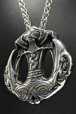 Thors Hammer Anhänger Edelstahl Halskette Odin Rabe Drache Wikinger Biker K140