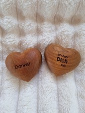 Holz Herz Danke oder Ich hab dich lieb Geschenk Top Zustand
