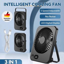 USB Akku Ventilator Einstellbarer Tischventilator Leiser Aufhängbarer Ventilator