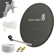 ZEHNDER Digitale SAT Anlage 80cm Spiegel Schüssel + Single LNB + 10m Kabel HD d