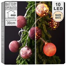 LED- Leuchten beleuchtet Christbaumkugeln Weihnachtskugeln bruchfest 10 LEDs 4cm