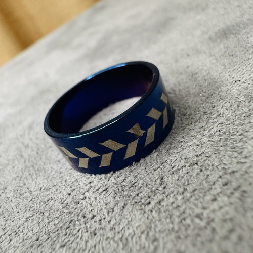 Ring edelstahl blau - ring,
