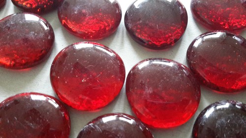 Rote glasnuggets glassteine - 50,