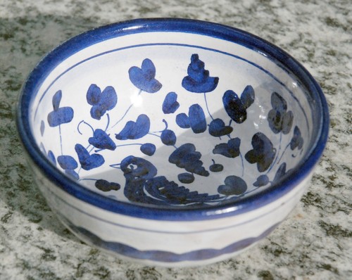 Keramik deruta blauer vogel - blauer,