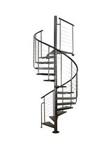 Außenspindeltreppe HEAVY METAL mit Podest und Geländer