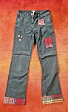 Cordhose Damen L.O.G.G by H&M Gr. 34, grün, Baumwolle, Boho Akzente