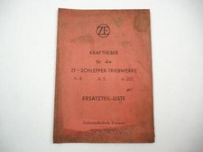ZF Kraftheber für Schlepper Triebwerk A4 A5 A205 Ersatzteilliste ca. 1959