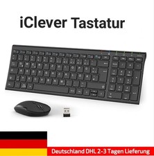 Iclever Kabellos Tastatur Maus Set, Wiederaufladbare Kabellose Tastatur, QWERTZ
