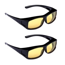 2er Set Auto KFZ Nachtfahrbrille Nachtsichtbrille Kontrastbrille Überziehbrille