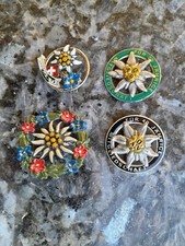  Mitgliedsabzeichen Schweiz Österreich Alpenverein Edelweiß Kühn Brosche Zinn