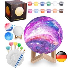 Mond Lampe Bastelset für Kinder – Malset & DIY Nachtlicht zum Bemalen 3–12 Jahre