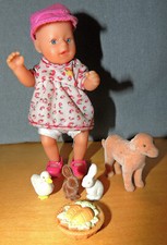 Zapf Mini Baby Born Puppe 14 cm Kleidung Hund 2 Kaninchen Ente Zubehör neuwertig