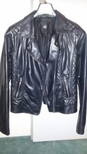 Lederjacke, schwarz, Gr. ca.M