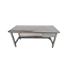 Arbeitstisch, Stahl, Q-ROHR, Edelstahlplatte, H:770,B: 1750,T: 700,(MCEF)