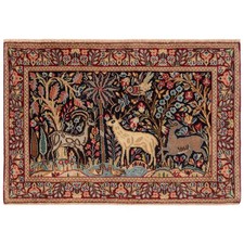 Kerman 57x85 cm Handgeknüpfter Perserteppich Kirman Orient Carpet Rug Blau