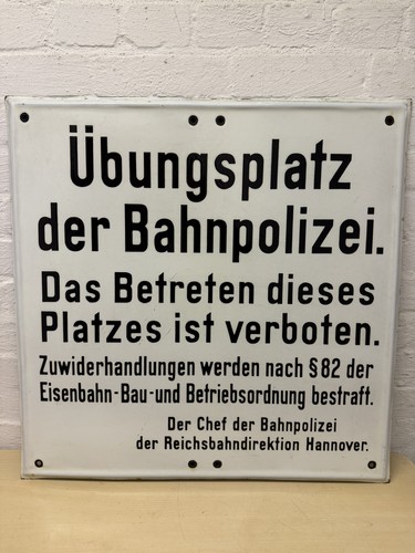 Emaille schild übungsplatz - emaille, Übungsplatz-