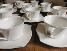 10 x RETSCH Arzberg Kaffeetasse mit Unterteller, Serie EMOTION, weiß