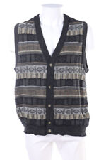 Ken Rover exclusive Weste Strick Schurwolle L Grau-Töne Beige-Töne