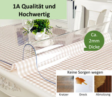 Tischfolie transparent klar Tischdecke  Bodenschutzmatte ca.2mm PVC