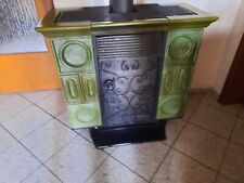 kaminofen gebraucht € 400 aussen Kacheln Farbe grün  B91cmxH84cmxT43cm