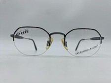 Vintage Essilor Art Deco 800 22 silber gemustert eckig Brille Brillengestell NOS